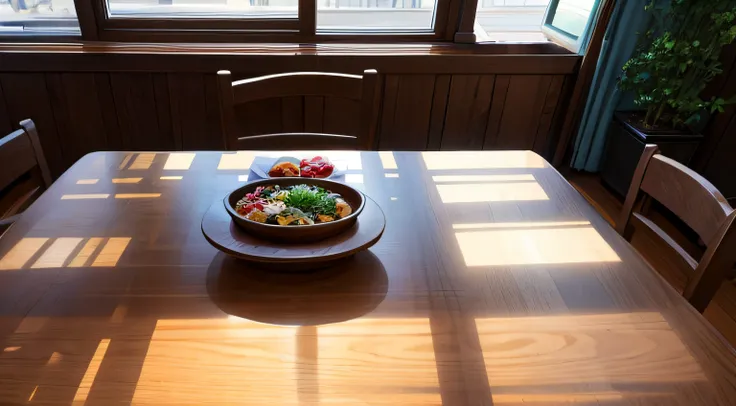 Dining table、during daytime、looking-down