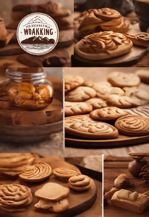 Wood baking，Logo design，Baking elements，Simple atmosphere