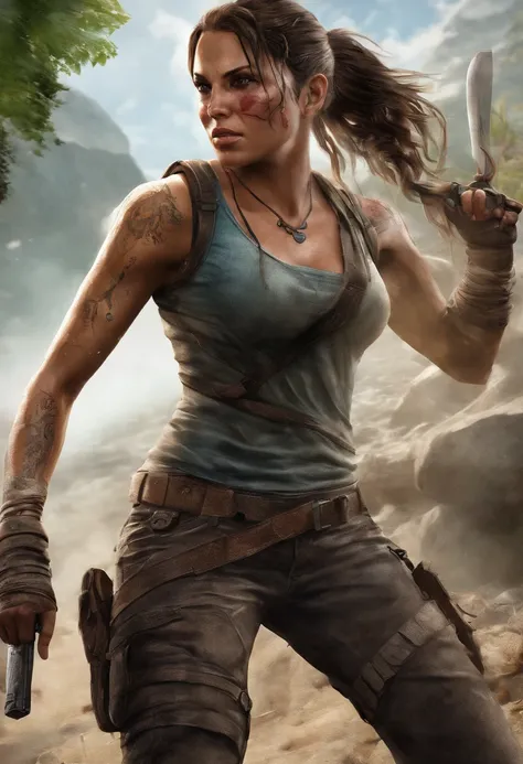 Lara croft fighting with vaas montenegro