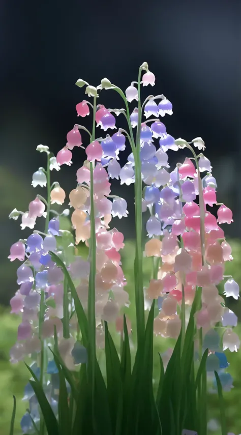 There are many flowers of different colors in the vase on the table, magical colorful flowers, Magical flowers, Beautiful flowers, colored flowers, beautiful flowers growing, author：Higashiyama Kai, Beautiful wallpaper, beautiful iphone wallpaper, Colorful...