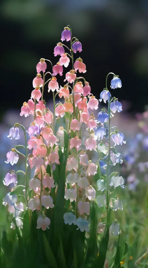 Many flowers grow in the grass, magical colorful flowers, Magical flowers, Beautiful flowers, Beautiful wallpaper, beautiful iphone wallpaper, Luminous flowers, colored flowers, amazing wallpapers, Colorful flowers, beautiful  flowers, Glowing flowers, bea...