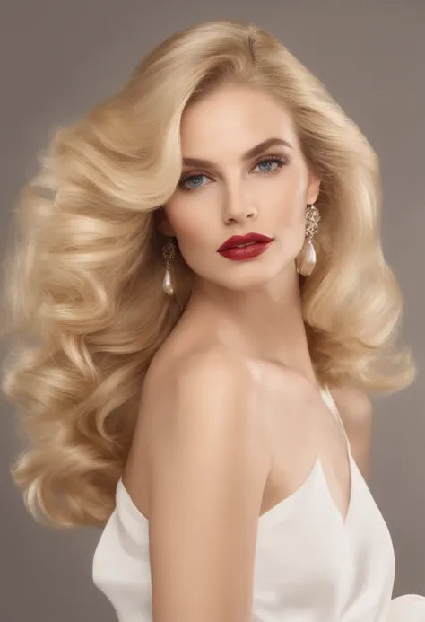 Blonde model woman beautiful detailed face detailed body detailed full body perfect figure dream figure who walked the runway for Chanel in the years 16 had a classic and elegant beauty. His appearance reflected a combination of delicate and striking featu...