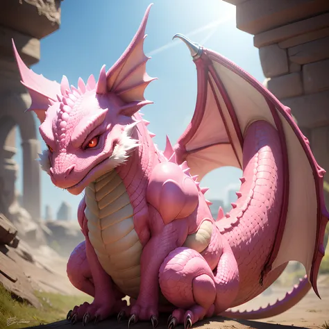 Adorable pink dragon