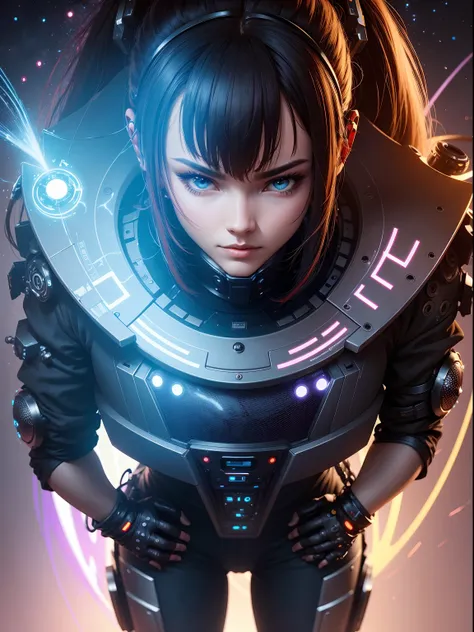 Real face universe planet cyber punk futuristic mechanical engineer