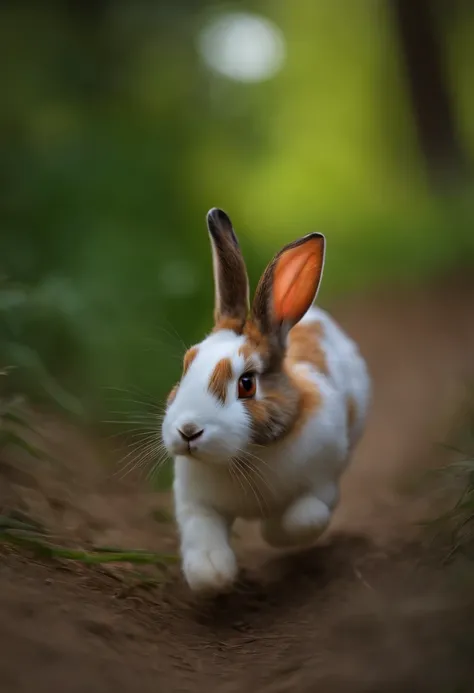 A rabbit on the run