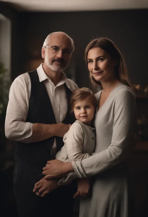 family portrait, studio light, close-up shot