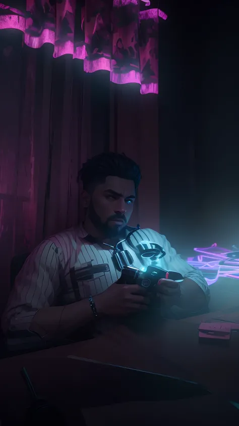 Realistic 8k animated, gangster background with dark effects and neon light