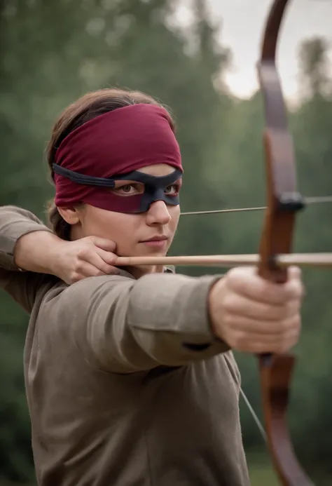 role of third shot, over the shoulder view, The Blindfolded Archer aiming on the target board