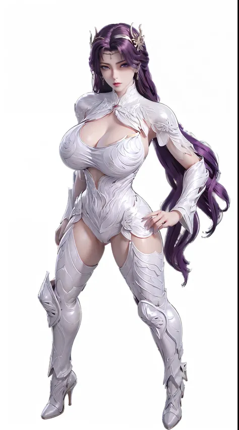 (DRAGON QUEEN HELM), (ULZZANG), (HUGE FAKE BOOBS:1.2), (PURPLE, WHITE), (FUTURISTIC MECHA CROP TOP:1), (CLEAVAGE), (SKINTIGHT YOGA PANTS:1), (HIGH HEELS), (PERFECT BODY:1.2), (FULL BODY:1.2), (LOOKING AT VIEWER), (STANDING ON CASTLE:1.3), SEXY BODY, (MUSCL...