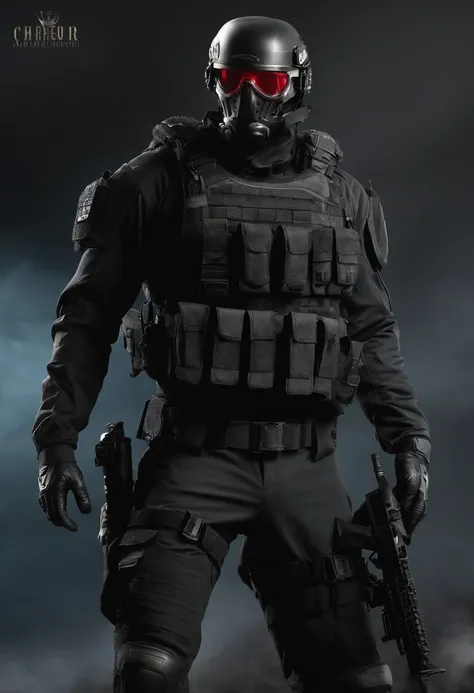 Soldado com rosto de caveira, capacete militar, segurando um fuzil AR-15, olhos claros brilhantes em chamas, Biomechanicals, estranho, assustador, Pesadelo, cores muito brilhantes, light particles, com luz brilhante, Mshiff, Arte do papel de parede, Papel ...