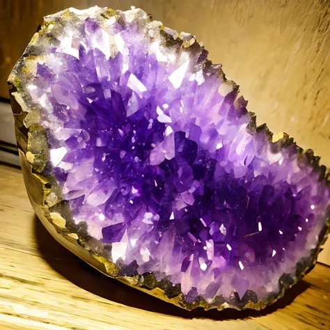 amethyst, Amethyst Druse,  The Old House, Wooden Shelf, Stone with amethyst drusen on a shelf