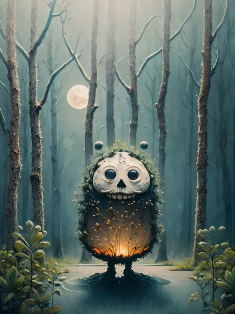 monstruo en el bosque, benjamin lacombe, Surrealism in a magical way, Pintura surrealista, Surrealismo caprichoso, Jacek Yerka y Vladimir Kush, Surreal Oil Painting, Obras de arte surrealistas, Arte surrealista, magical realism strange art, Surreal Oil Pai...