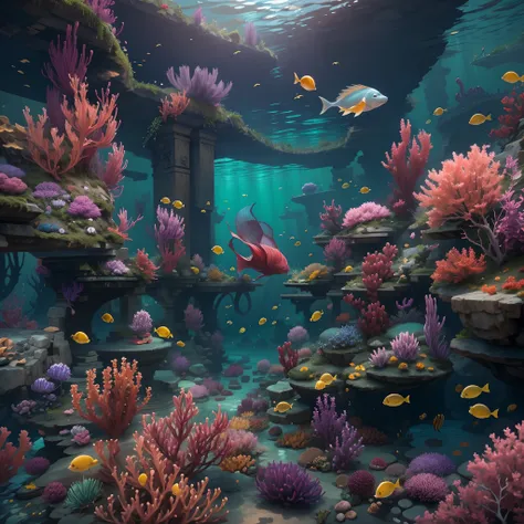 Best quality,4K,8K,A high resolution,Masterpiece:1.2,Ultra-detailed,Realistic:1.37,marine,((Elegant mermaid)),Abundant marine life,Underwater world,Diverse marine life,A vibrant underwater ecosystem,Vast seabed,tropical fishes,Floating jellyfish,sea horse,...