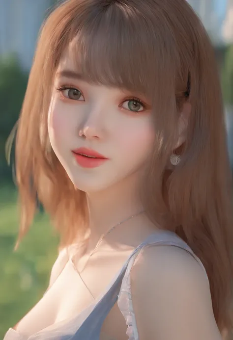 masterpiece, best quality, soft lighting, absurdres, 1girl, solo focus, skin imperfection, perfect face, puffy face, beautiful face, big eyes, puffy eyes, perfect eyes, eyelashes, longhair, outdoor,bangs, 8k, UHD, HDR, (Masterpiece:1. 5), (best quality:1. ...