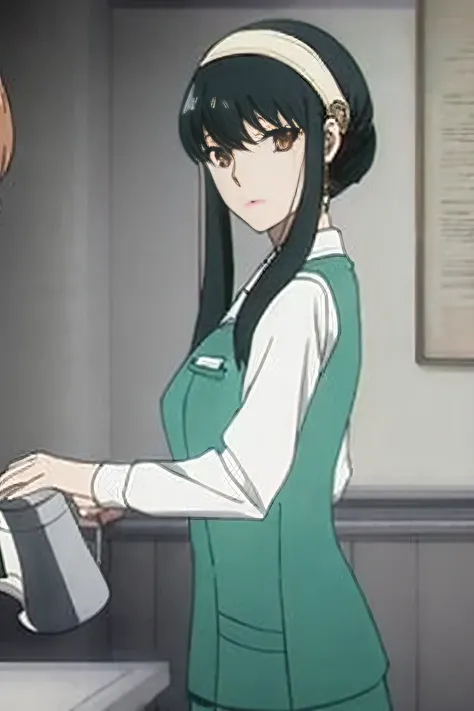 Anime image of woman pouring coffee into cup, todays featured anime still, in the anime film, shuushuu anime image, anime still, anime still image, official anime still, Still from TV anime, 2 0 1 9 anime screenshot, Yuka Kazami, official studio anime stil...