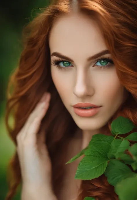 Femme magnifique , Age 18 ans , cheveux long rousse avec des tresse , Realistic skin hydration , Yeux en amande , couleurs yeux vert clair , bouche pulpeuse ,Luscious lip sexy look , gros seins , bikini sexy couleur noir