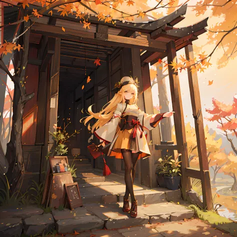 Landscape painting、Autumn Japan、Known for its inspiring landscapes and temperate climate。Maple and ginkgo leaves、composed々From yellow、an orange、It turns red、Forests and parks、mont々On a colorful carpet。Especially in Kyoto and Nara、Old shrines and temples su...