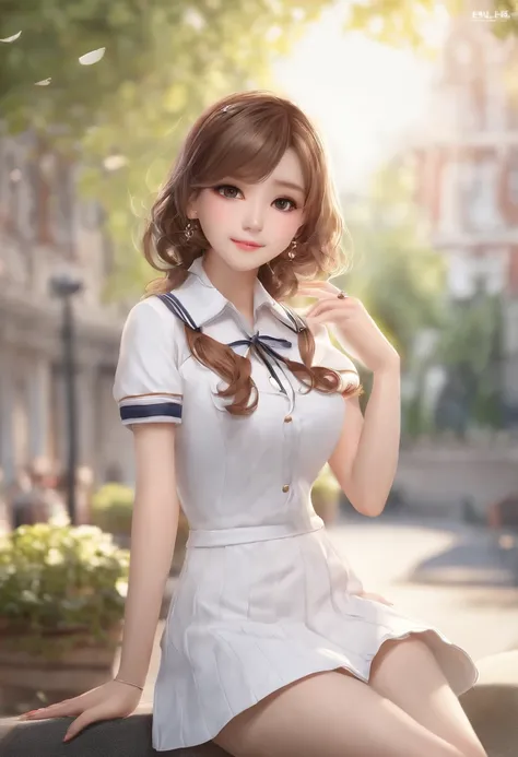 ((medium tits、15 girls、Head))、((15)) sunlighting、sunlighting、(perfect body : 1.1)、(young)、(short wavy hair: 1.2)、fullbody shot、(girl wearing school uniform) ：1.4、Pleated Skirt、button up shirt）、（extremely detailed CG 8k wallpaper）、（Extremely Delicate and Be...