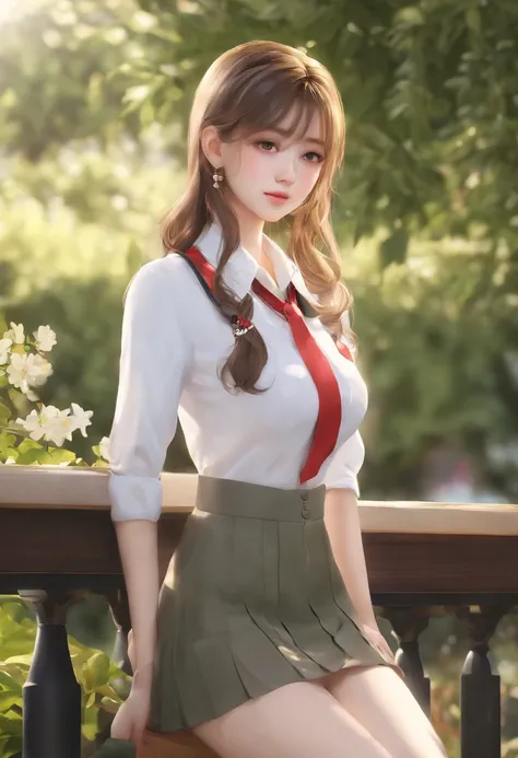 ((medium tits、15 girls、Head))、((15)) sunlighting、sunlighting、(perfect body : 1.1)、(young)、(short wavy hair: 1.2)、fullbody shot、(girl wearing school uniform) ：1.4、Pleated Skirt、button up shirt）、（extremely detailed CG 8k wallpaper）、（Extremely Delicate and Be...