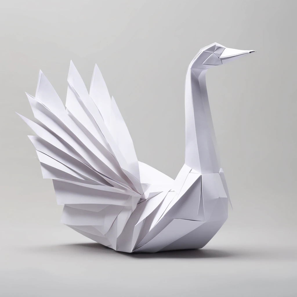 swan, Origami folding plan