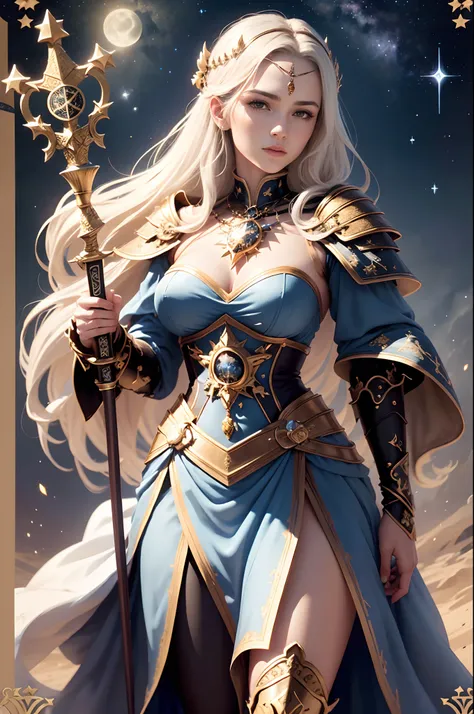 （The highest image quality），（very detailed descriptions），1 mature female，Big sword，Female Warrior Standing on a Beautiful Meadow，Scepter in hand，（full body red armor），（Very perfect body structure），（Highly detailed and perfect face depiction），（Highly detail...