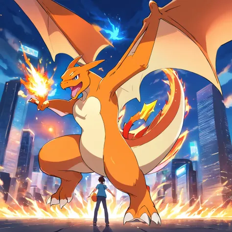 Charizard，lutando contra pokemon miw