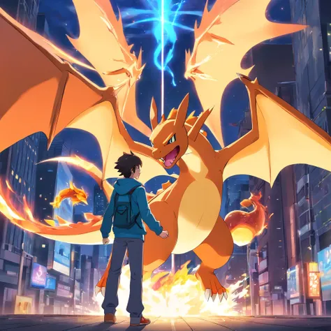 Charizard，lutando contra pokemon miw