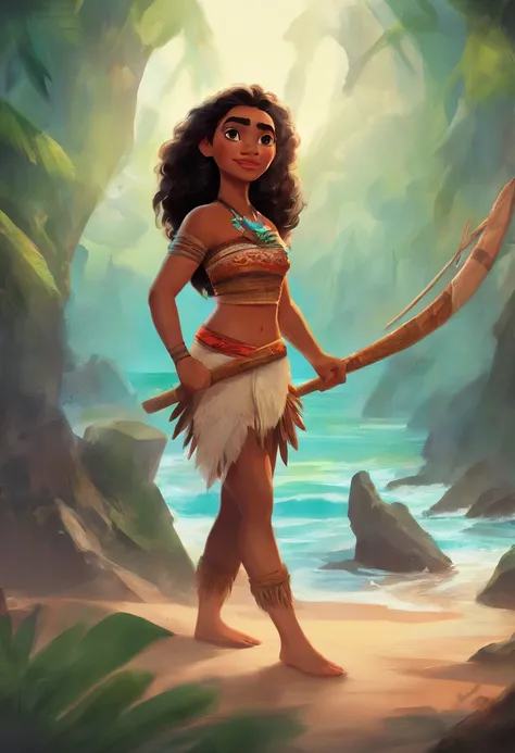 Um retrato da Moana da Disney, em JHs samdoesarts