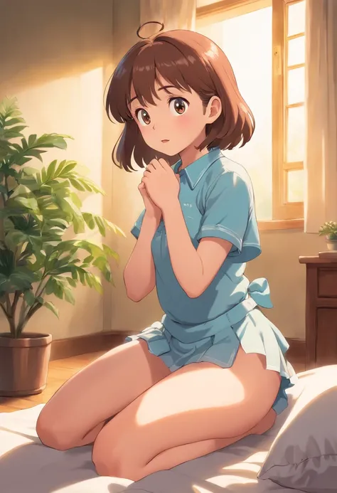 (best quality,highres,ultra-detailed),extremely detailed facial expression:1.1,nervous expression:1.1,worried expression:1.1,femboy,adult diaper,high-quality adult diaper,taking off skirt,revealing skirt,checking diaper,baby print on diaper,femboy,soft lig...