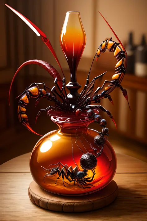 Fenton art blown glass biomechanical scorpion