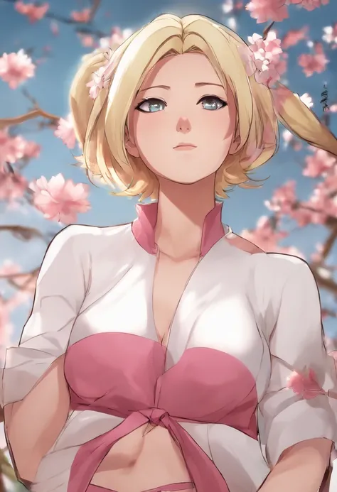 Sakura4_ascension, Boruto: Naruto Next Generations, Naruto Shippuuden , 1girl, franja, marca facial, olhos verdes, franja separada, cabelo rosa, faixa de cabelo vermelha, In a bra, short hair, sozinho, parte superior do corpo ((master part))