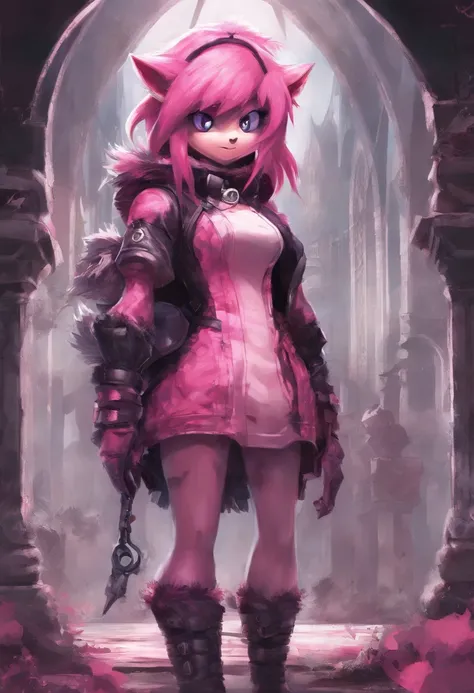 Gothic Amy rose the hedgehog looks at you madly in disgust