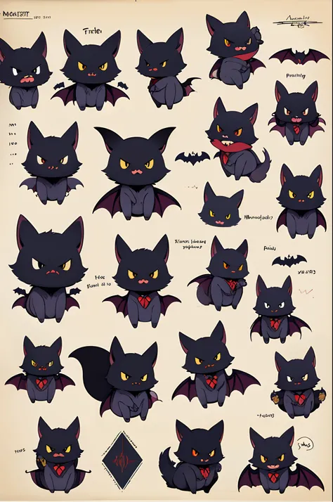 bat, bat side view, masterpiece, high detailed, high quality, simple trace, bat, cartoon vertor, monster sheet, animal turnout sheet, character pose sheet, white background, bats, bat flying, vampire bat, angry bat, side angle