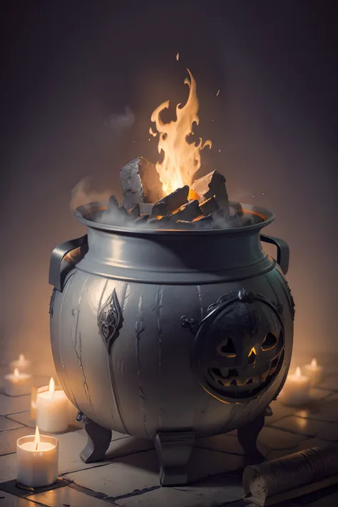 Highly detailed cauldron, halloween style, stunning photography, photorealistic, soft pencil art, highly detailed, intricate, path tracing, illustration, insanely detailed, shadow mapping volumetric light, specular lighting