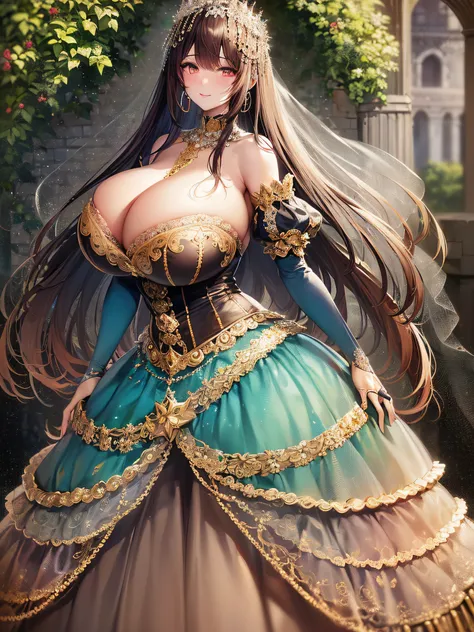 ((anime artstyle)),(Masterpiece),(Best Quality), (Super Detail),(Highly Detailed CG Unity 8k wallpaper),((Very Delicate and Beautiful)),cinematic lighting,1 girl,((full body portrait)),((standing in garden)),((solo)),(((1 fairytale princess in gorgeous emb...