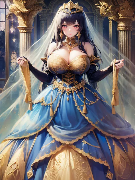 ((anime artstyle)),(Masterpiece),(Best Quality), (Super Detail),(Highly Detailed CG Unity 8k wallpaper),((Very Delicate and Beautiful)),cinematic lighting,1 girl,((full body portrait)),((standing in garden)),((solo)),(((1 fairytale princess in gorgeous emb...