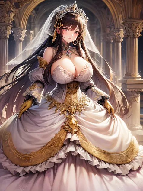 ((anime artstyle)),(Masterpiece),(Best Quality), (Super Detail),(Highly Detailed CG Unity 8k wallpaper),((Very Delicate and Beautiful)),cinematic lighting,1 girl,((full body portrait)),((standing in garden)),((solo)),(((1 fairytale princess in gorgeous emb...