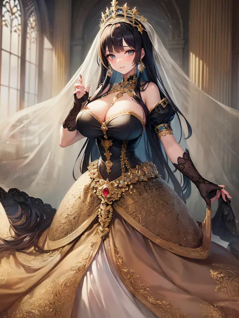 ((anime artstyle)),(Masterpiece),(Best Quality), (Super Detail),(Highly Detailed CG Unity 8k wallpaper),((Very Delicate and Beautiful)),cinematic lighting,1 girl,((full body portrait)),((standing in garden)),((solo)),(((1 fairytale princess in gorgeous emb...