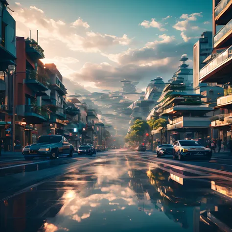 "Tegucigalpa in 2099" - Transport viewers to a futuristic vision of Tegucigalpa in the year 2099. Create a hyper-realistic and cinematic 8K photograph that captures the essence of this advanced era. Showcase bustling streets filled with futuristic vehicles...