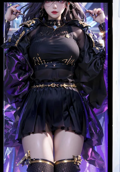 Ultra HD, 8K quality, A girl, Dark blur dress, Detailed eyes, Frontal capture, Unreal Engine 5，Military uniform temptation，Military uniforms,Skirt that wraps hips