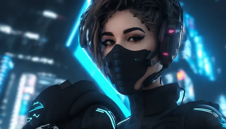 portrait of a cyberpunk 2077 female character