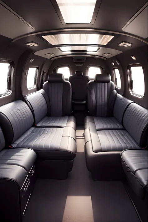 Interior of stretch limousine