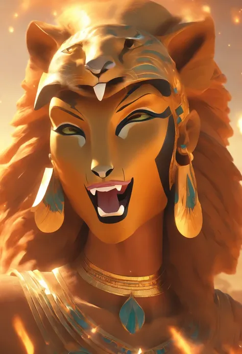 (((SEKHMET))) best quality, ultra-high resolution, 4K detailed CG, master piece,woman,Feline Goddess,fury,anger,hate,,Egyptian clothing,Egyptian mythology, standing, desert, aesthetic,((Head of feline)),((full body)), Beautiful image,(((distant camera)))