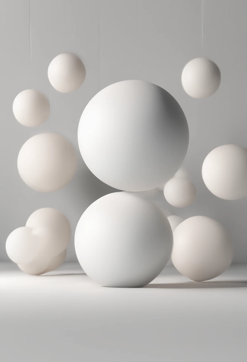 White sphere floating in free space