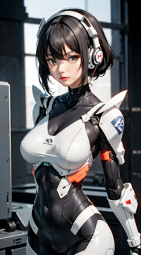 ulzzang -6500-v1.1,(Raw foto:1.2), (Photorealsitic:1.4), hight resolution、An ultra-high picture quality。 （Detailed super beautiful one woman。Tall slender 24 years old、White technical wear and futuristic womens battlesuit（for urban warfare、Details will be d...