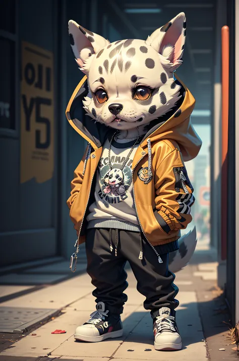 C4tt4stic, Cartoon Dalmatian dog with jacket and skateboard（Details of the appearance of Dalmatians）