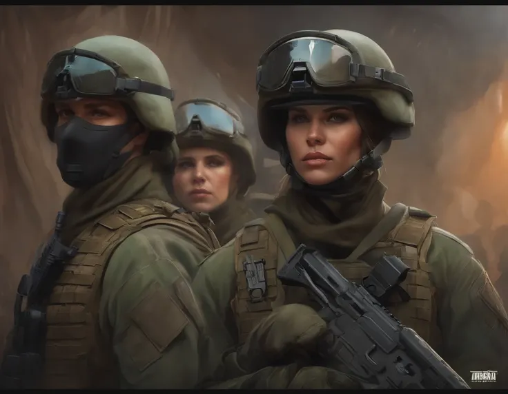 Army ghosts, special forces, realistic portrait, symmetrical, highly detailed, digital painting, artstation, conceptobyl, smooth, sharp focus, illustration, cinematic lighting, art by artgerm and greg rutkowski and alphonse mucha