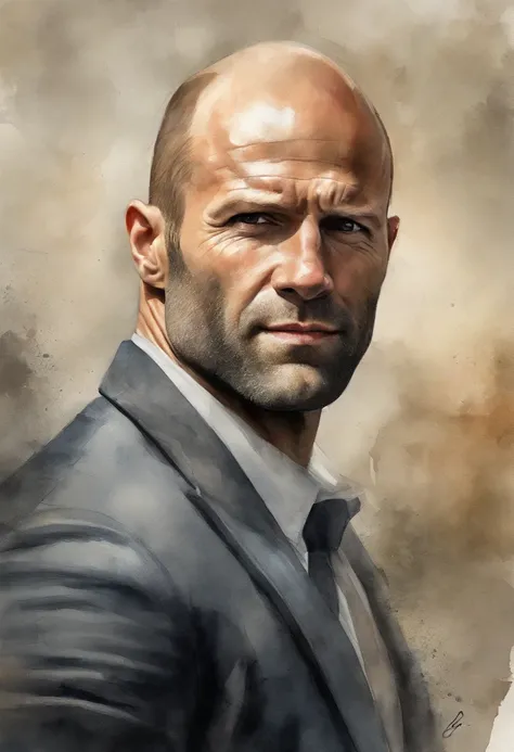 Jason Statham, Foto retrato, Directed by: Drew Tucker, Directed by: Adam Marczyński, Directed by: Alexandre Kucharsky, Directed by: Gavin Nolan, Surrealismo 8K, Directed by: Jason Felix, Yuri Shwedoff e Tom Bagshaw, arte ilustrativa, Estilo Erik Johansson