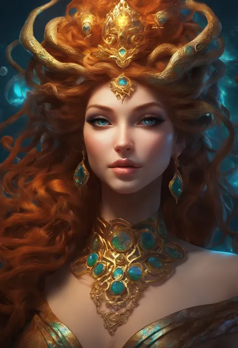 (((NSFW Sexy Medusa))) {Enchanting Medusa in all her feminine glory} with serpentine hair. Her eyes, mesmerizing and sultry, they hold a powerful allure, while her elegant naked body shimmers in the moonlight. A seductive aura surrounds her, blending dange...