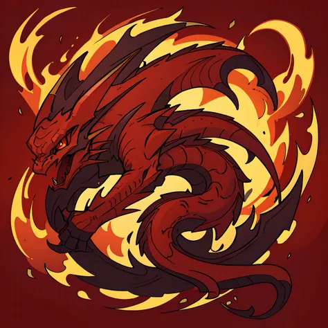 Red dragon, PNG, vector logo